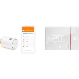 Netatmo Valvole Termostatiche Wifi Intelligente Controllo remoto, e per il Kit di base per riscaldamento centralizzato NAV-AMZ + Legrand Termostato Smarther con Netatmo collegato ad incasso - bianco
