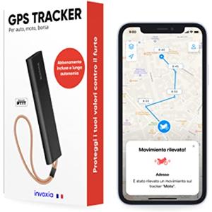 invoxia Localizzatore GPS Invoxia Classic - Abbonamento di 3 anni incluso - per auto, moto, biciclette, bambini - Avvisi di movimento e inclinazione - Durata della batteria fino a 6 mesi