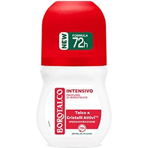 Borotalco, Deodorante Roll On Intensivo, Formula Senza Alcool e con Talco a Cristalli Attivi, Ipersudorazione, Profumo di Borotalco, 72h di Efficacia - 1 Flacone da 50 ml