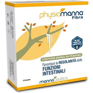 Iuppa Physiomanna Fibra - Integratore Alimentare 10 Bustine con Manna da Frassino e Glucomannano per la Regolarità Intestinale