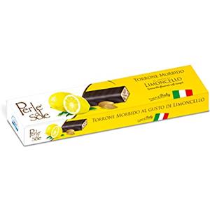 Perle di Sole Torrone Morbido al Gusto di Limoncello - Fondente - 150 Gr