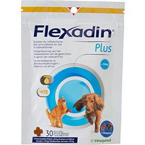 Vetoquinol Flexadin Plus - Integratore per Gatti e Cani di Piccola Taglia (fino a 10 kg) - 30 Compresse Gustose per il Supporto delle Articolazioni
