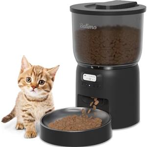 Balimo Distributore Automatico Cibo Gatti 3L, Dispenser Crocchette Gatto con Timer Programmabile, Mangiatoia Automatica Gatti con Ciotola in Acciaio Inox 304, 6 Pasti al Giorno, Bianco