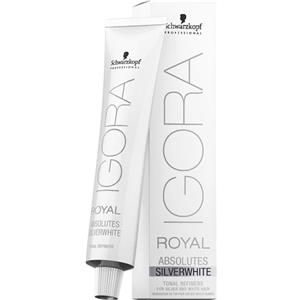 Schwarzkopf Professional IGORA Royal Absolutes SilverWhite 60 ml - Tinta permanente per capelli con copertura dei capelli bianchi e tonalità brillante
