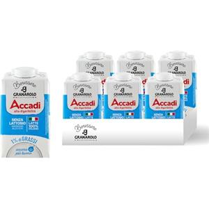 Granarolo, Latte UHT Accadì da 500 ml, 6 Confezioni di Latte 100% Italiano Senza Lattosio (<0,1%) e con solo 1% di Grassi