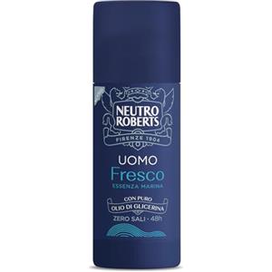 Neutro Roberts, Deodorante Stick Fresco Uomo Essenza Marina, Con antiodore, Zero Sali di Alluminio, Zero Macchie, Con Puro Olio di Glicerina, Deodorante Uomo, Dermatologicamente Testato, 40 ml, 48h