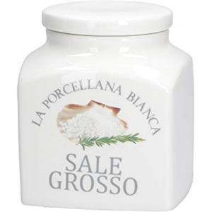 Thun Barattolo Ermetico in Porcellana Bianca per Sale Grosso - 1,1L, Dimensioni 12x12x13,5 cm