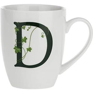 La Porcellana Bianca - Tazza Mug Lettera D in Stoneware da 380 cc, Idonea per Microonde - Arredo Casa e Idea Regalo