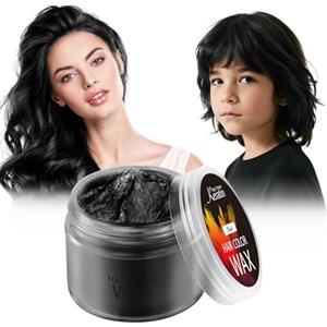 Magic Master Keratin Cera di colore dei capelli, colore istantaneo dei capelli Gel Magic Master Keratina lavaggio Temporaneo colore naturale, utilizzato per bambini, feste, Halloween (Nero)