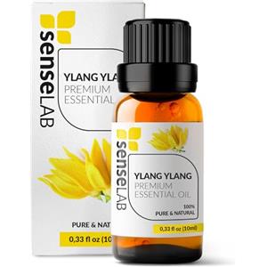 SenseLAB Olio essenziale di Ylang Ylang - Olio di Ylang Ylang Terapeutico Naturale e Puro al 100% per Umidificatore Diffusore di Aromaterapia - Olio per la Cura Della Pelle e Dei Capelli (10 ml)