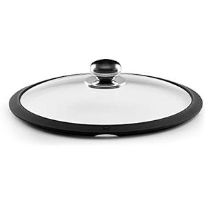 Castey Coperchio in Vetro manopola con Anello in Silicone e Acciaio Inox, 16 cm, 30 x 16 x 30 cm