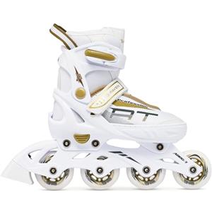 RAVEN Pattini in linea profession RAVEN dimensione regolabile uomo donna bambino Bianco/Oro, 38-42(25cm-27,5cm)