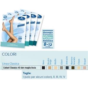 Sauber Collant 40 Denari Maglia Liscia Marrone Bruciato Taglia 2 - Linea Classica con Compressione Graduata