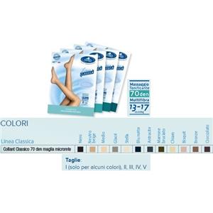 DESA PHARMA Collant Classico 70D Neutro Beige Tg.1 - Maglia Microrete con Compressione Graduata