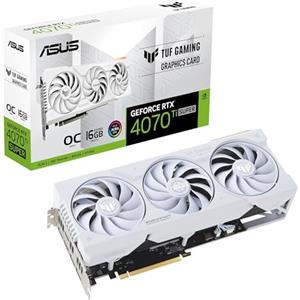 ASUS TUF Gaming NVIDIA GeForce RTX 4070 Ti SUPER OC Edition Scheda Grafica 16 GB GDDR6X, 256 Bit, PCIe 4.0, HDMI, DisplayPort, Bianco, TUF-RTX4070TIS-O16G-WHITE-GAMING