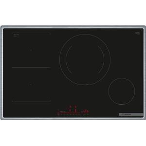 Bosch PVS845HB1E - Piano cottura a induzione intelligente (autosufficiente), larghezza 80 cm, combinazione di due zone di cottura, zona di cottura a induzione da 28 cm, telaio avvolgente, controllo