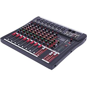 panfudongk Mixer professionale | mixer audio DJ mixer soundboard console 8 canali, interfaccia USB + 48 V Phantom Power