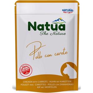 Natua Buste Pollo e Carote - Alimento Umido per Gatti Adulti in Soft Jelly - 70g