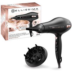 Bellissima Imetec My Pro P3 3400 Asciugacapelli Professionale 2400W, Ionizzatore per Capelli Morbidi e Idratati, Griglia Rivestita in Ceramica, Phon con Diffusore per capelli ricci