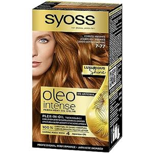Syoss Oleo Intense - Tonalità 7-77 Ramato Vibrante - Colorazione permanente senza ammoniaca - Risultati da parrucchiere - Copertura professionale dei capelli grigi