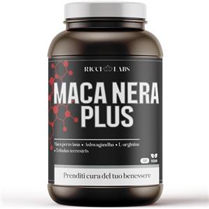 Ricci Labs Integratore Maca Nera Peruviana Arginina Tribulus Terrestris Ashwagandha 120 Cps Alto Dosaggio Energizzante per Sport Lavoro Concentrazione Stress Forte ed Efficace Made in Italy