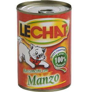 Monge LeChat Bocconcini con Manzo - Cibo Umido per Gatti Adulto - 400 g