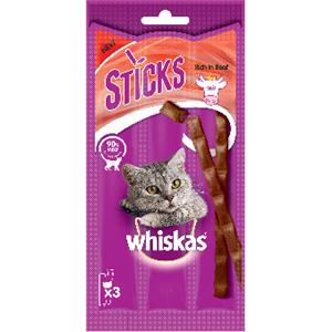 Whiskas Cat Sticks Salmone - Snack per Gatti con Omega 3, Confezione da 3 Stick da 6g