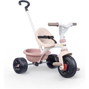 Smoby Triciclo Be Fun Rosa - Evolutivo 2 in 1, Asta Parentale Removibile, per Bambini da 15 Mesi