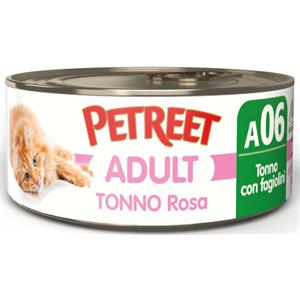 Petreet Natura Tonno Rosa con Fagiolini - Cibo Umido per Gatti Adulto, 70 gr, Senza Coloranti e Conservanti