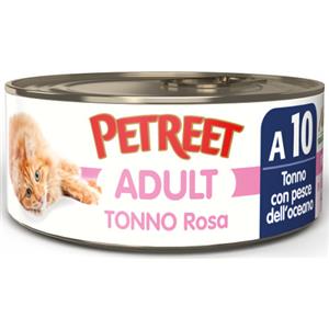Petreet Tonno Rosa con Pesce dell'Oceano - Cibo Umido per Gatti in Gelatina da 70g