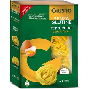Giusto Fettuccine all'Uovo Senza Glutine 250g - Pasta all'Uovo Trafilata al Bronzo