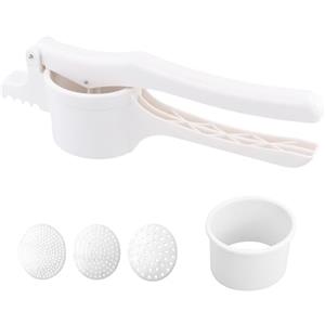 Cozlly Schiacciapatate, Potato Ricer con 3 Dischi Intercambiabili Pressa, Schiaccia Verdure Manuale, Multifunzione Manuale Schiacciapatate Professionale, Schiaccia Patate per Bambini Frutta Verdura