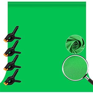 Orthland Green Screen, Orthland 3x3m / 9.8x9.8ft Sfondo Fotografico, 3 x Morsetti a Molla, Fondale Fotografico Pieghevole di Materiale 100% poliestere per Telo Verde Per Video e Televisione