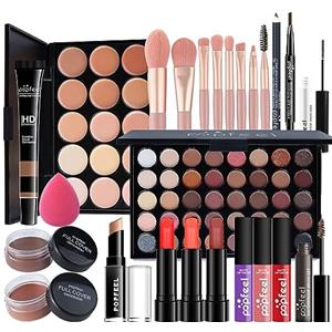 MKNZOME Makeup Calendario dell'Avvento - 27 Pezzi Kit per Trucco Completo con Ombretti Correttore Rossetto Lucidalabbra Fard ecc - Sorpresa Regalo Trousse di Trucchi, Vegan e Cruelty Free#4