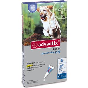 Advantix Spot-On Cani Oltre 25 Kg Fino A 40 Kg 4 Pipette Monodose 4 Ml