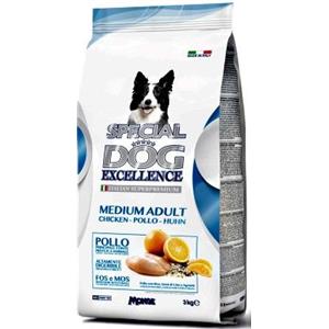 MONGE Special Dog Excellence Crocchette Medium Adult al Pollo - Alimento Completo per Cani di Taglia Media con Riso e Omega-3, 3 KG