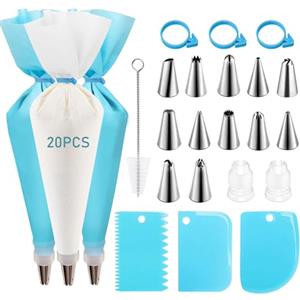 CVOZO Sac à poche con beccucci, accessorio, set di decorazioni per torte, accessorio di Natale, sacchetti da pasticcere riutilizzabili in silicone per una