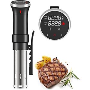 Fityou Sous Vide 1100W Slow Cooker Circolatore Termico Temperatura Controllata e Timer Immersione per Cottura a Bassa Temperatura con Ricettario, Nero