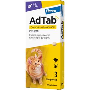 ELANCO ITALIA SpA Elanco Adtab Per Gatti Da 0,5 A 2 kg 3 Compresse Masticabili 12 mg