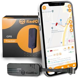 FindCar - Localizzatore GPS per Auto Moto e Camion con Connessione Diretta alla Batteria e SIM Integrata, Tracciatore con App, Allarme Antifurto Zona Sicura e Velocità, Abbonamento Flessibile