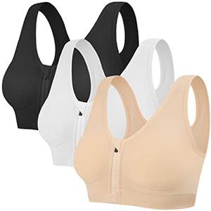 UMIPUBO Reggiseno Sportivo Bra,Top di Sport Push Up Bustier,Intimo Donna Senza Ferretto,Sportivi Bandeau Cerniera Frontale e Pastiglie Rimovibili per Ginnastica Corsa Jogging Yoga