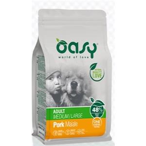 Oasy Cibo Secco Monoproteico per Cani Adulto Medium/Large al Maiale - 2,5 kg