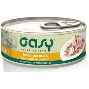 Oasy Alimento Umido per Gatti - Tonno con Orata 70g, Ingredienti Naturali e Alta Qualità