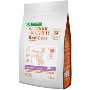 Nature's Protection Red Coat Junior Salmone 1,5 kg - Alimento Secco Completo per Cuccioli di Piccola Taglia con Manto Rosso, Senza Cereali