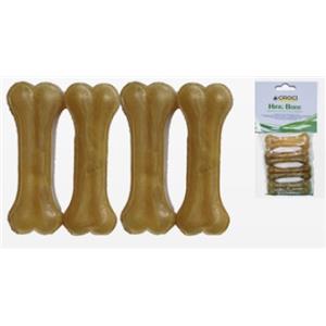 Croci King Bone - Ossa per cani in pelle bovina naturale, 8 cm, 4 pz, snack masticativo e dental stick