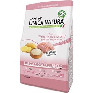 Gheda Unica Natura Crocchette per Cani All Breed Maiale Riso e Patate 12kg - Gluten-Free e Digeribili