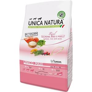 Gheda Dog Unica Natura Maxi Salmone 12kg - Crocchette Olistiche Gluten-Free per Cani di Taglia Media, Grande e Gigante