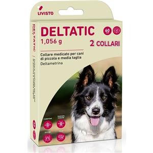 Deltatic Collare Antiparassitario 60 cm - 2 Pezzi per Cani di Taglia Piccola e Media, Regolabile e Inodore