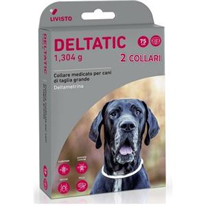 VETPHARMA Deltatic Collare Medicato Antiparassitario per Cani di Taglia Grande - 2 Collari da 75 cm