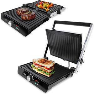 ADE Bistecchiera elettrica per sandwich | piastra elettrica per cucinare | tostapane piastra | griglia elettrica perfetta per bistecche, verdure, panini, tramezzini | 2.000 watt